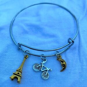 Brand New! Handmade! Adjustable Charm Bangle Bracelet!